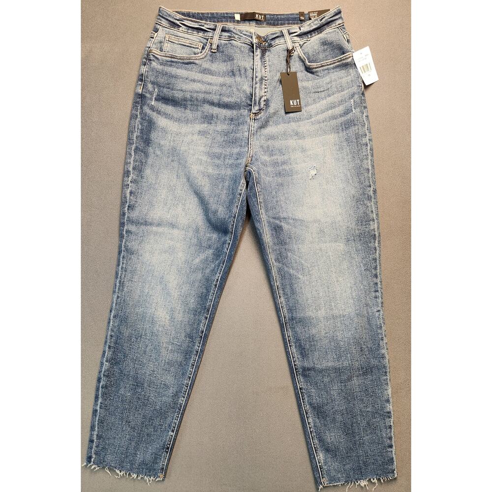 Kut From The Cloth High Rise Rachael‎ Fab Ab Mom Jean Raw Hem Size 16W (34x28)